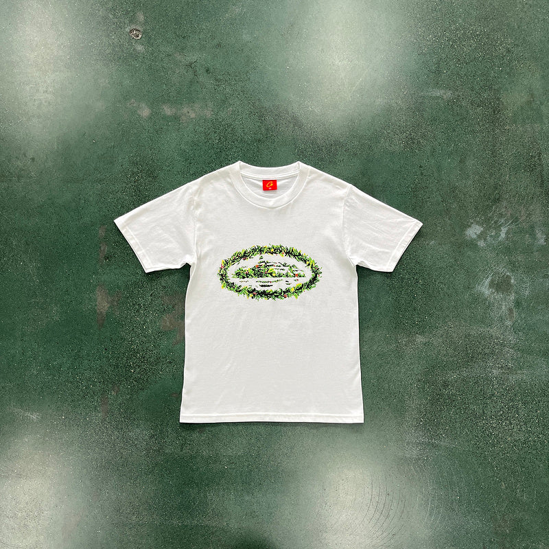 CORTEIZ GRASS ROUND TEE WHITE