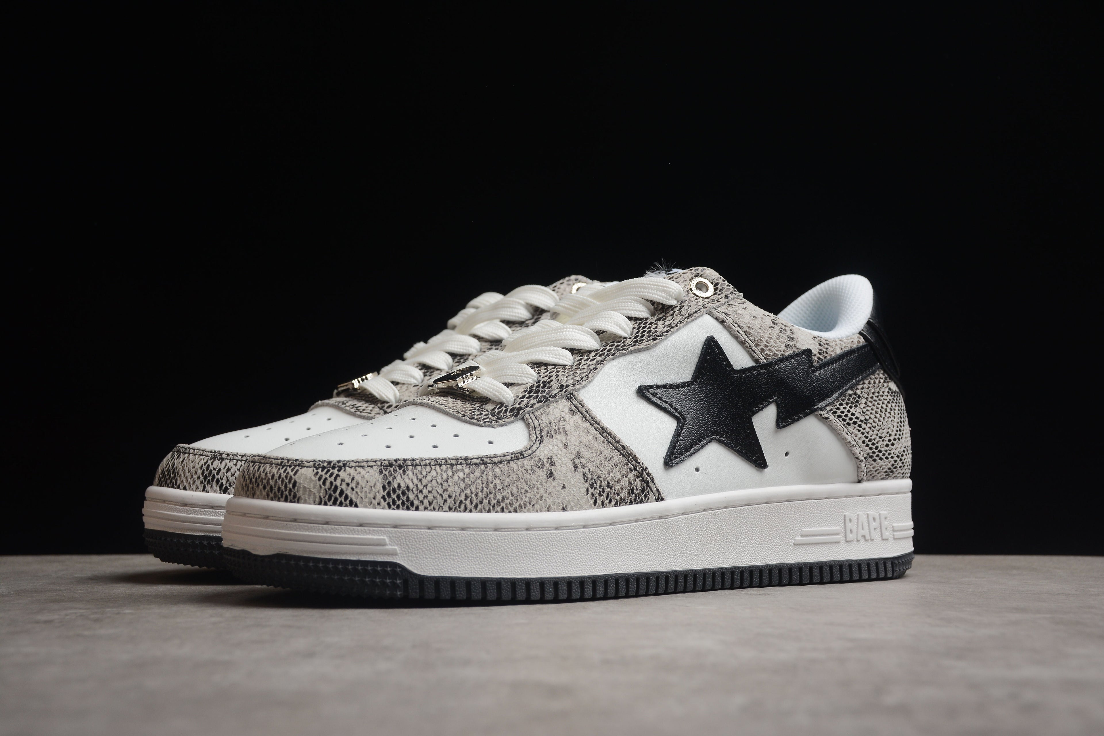 BAPE STA Low-Top Sneakers with Snakeskin Pattern