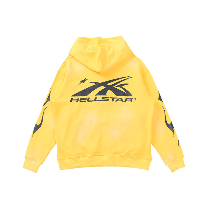 Hellstar "Records" Yellow Zip Hoodie