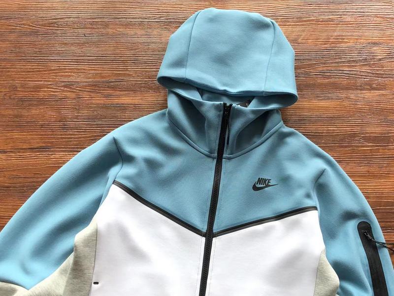 NIKE TECH FLEECE HOODIE x BABY BLUE/GREY/WHITE