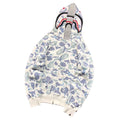 BAPE SPACE CAMO DOUBLE SHARK FULL ZIP HOODIE WHITE