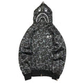 BAPE x DOVER STREET MARKET SPECIAL CAMO SHARK FULL ZIP HOODIE BLACK