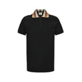 BURBERRY CHECK COLLAR POLO SHIRT BLACK