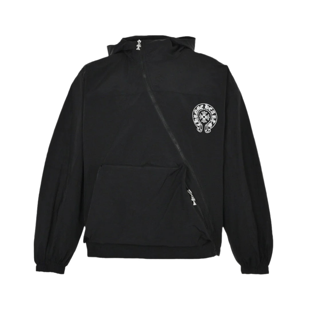 CHROME HEARTS ASYMMETRICAL ZIP HOODIE BLACK