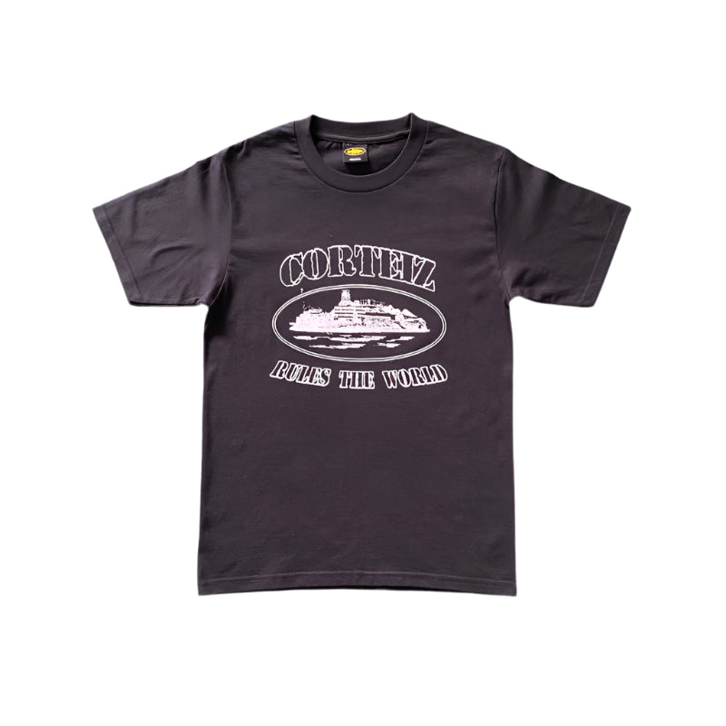 CORTEIZ OG ALCATRAZ TEE BLACK WHITE