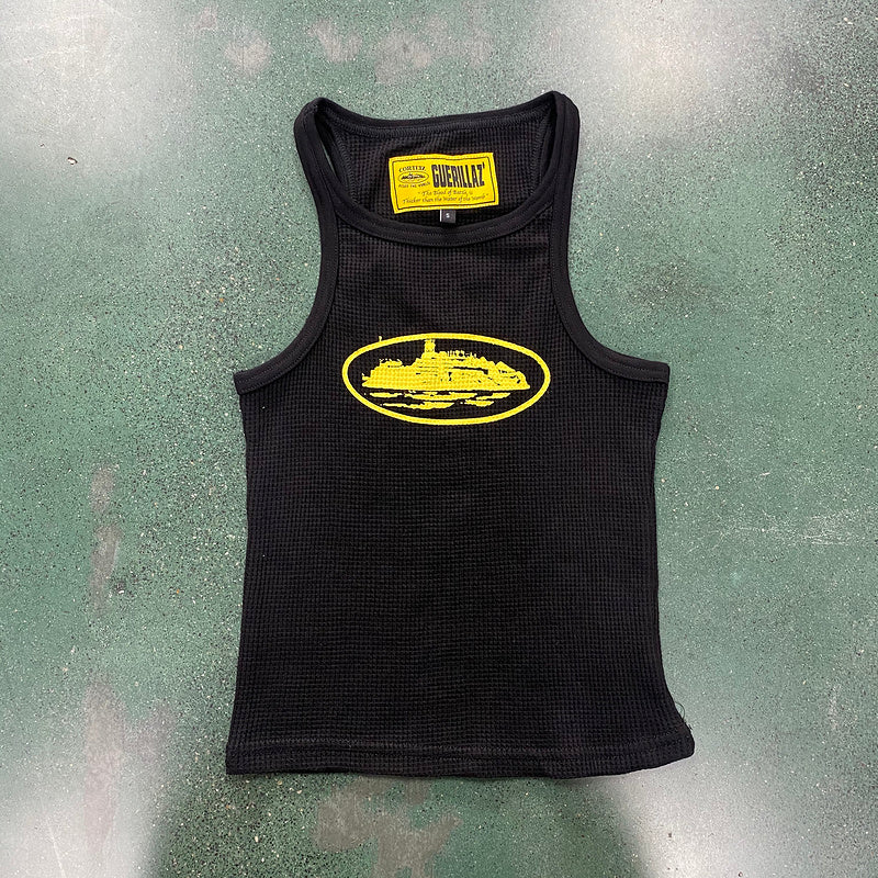 CORTEIZ RTW OG WOMEN'S ALCATRAZ TANK TOP BLACK YELLOW