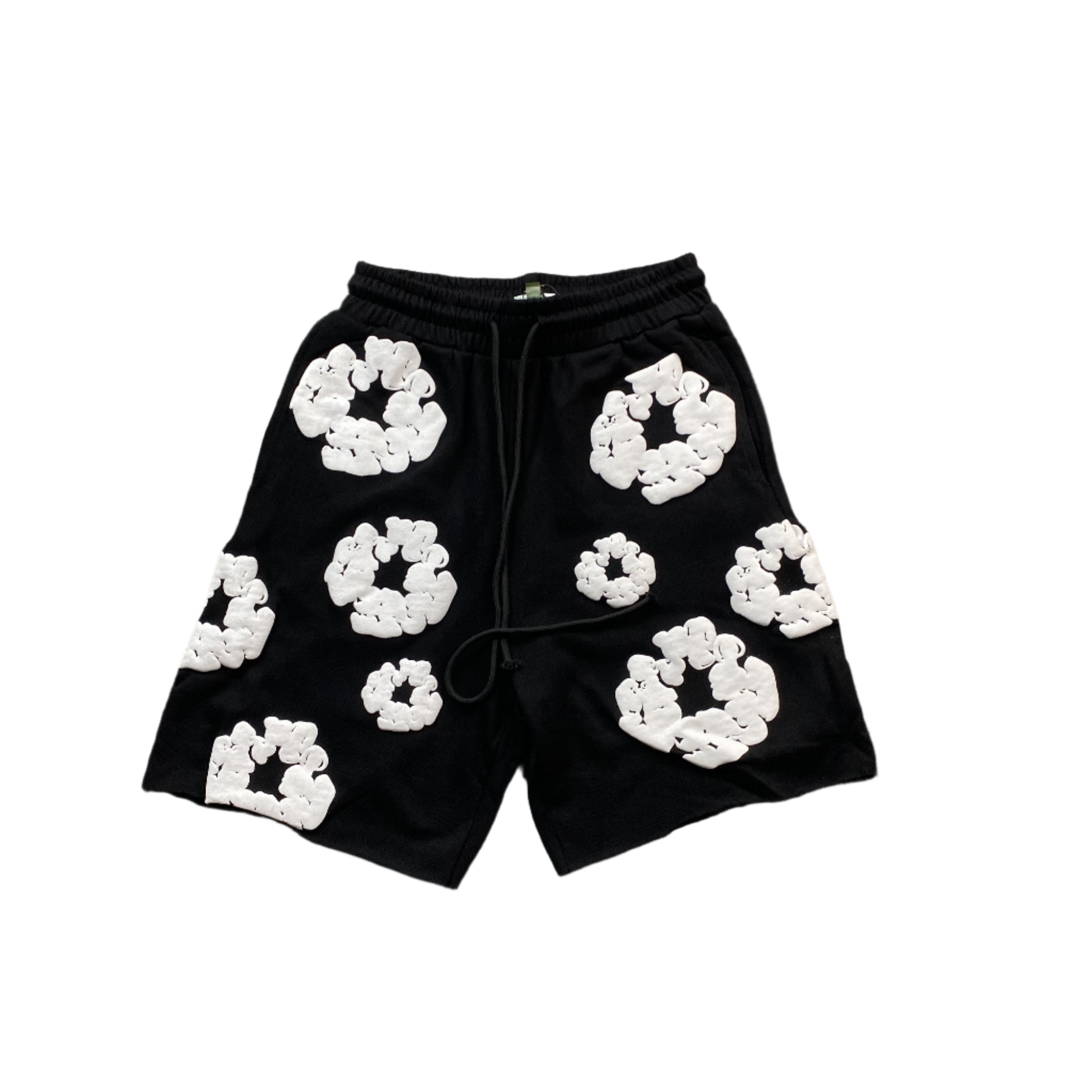 DENIM TEARS COTTON WREATH SHORTS BLACK