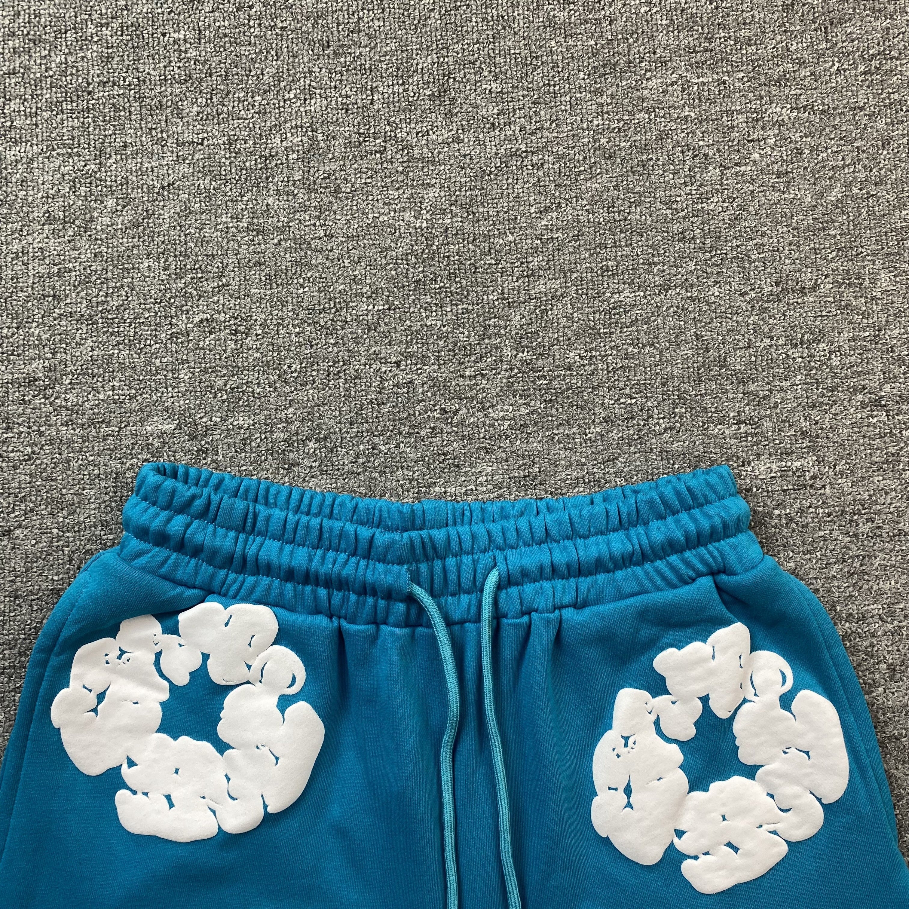 DENIM TEARS COTTON WREATH SHORTS CERULEAN