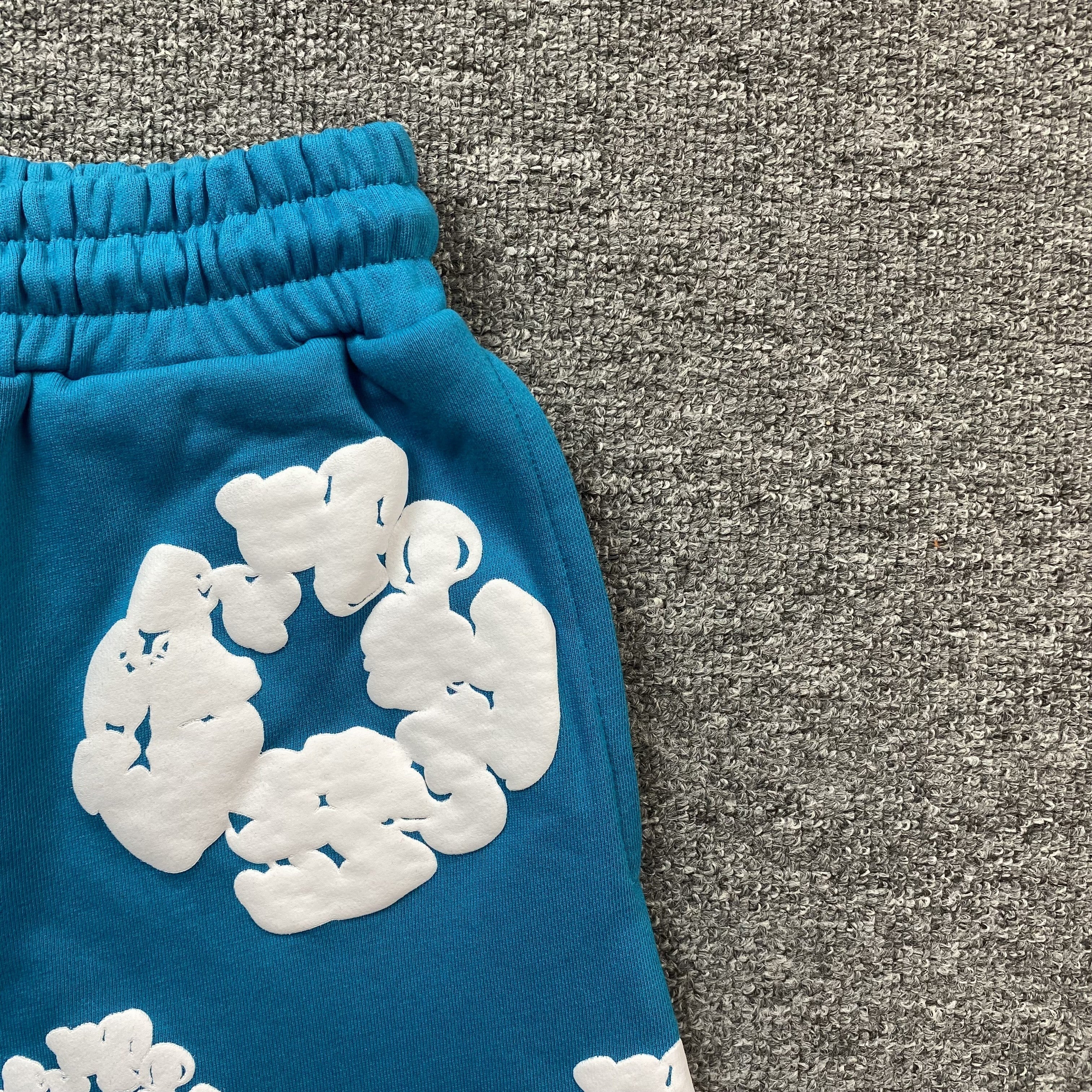 DENIM TEARS COTTON WREATH SHORTS CERULEAN