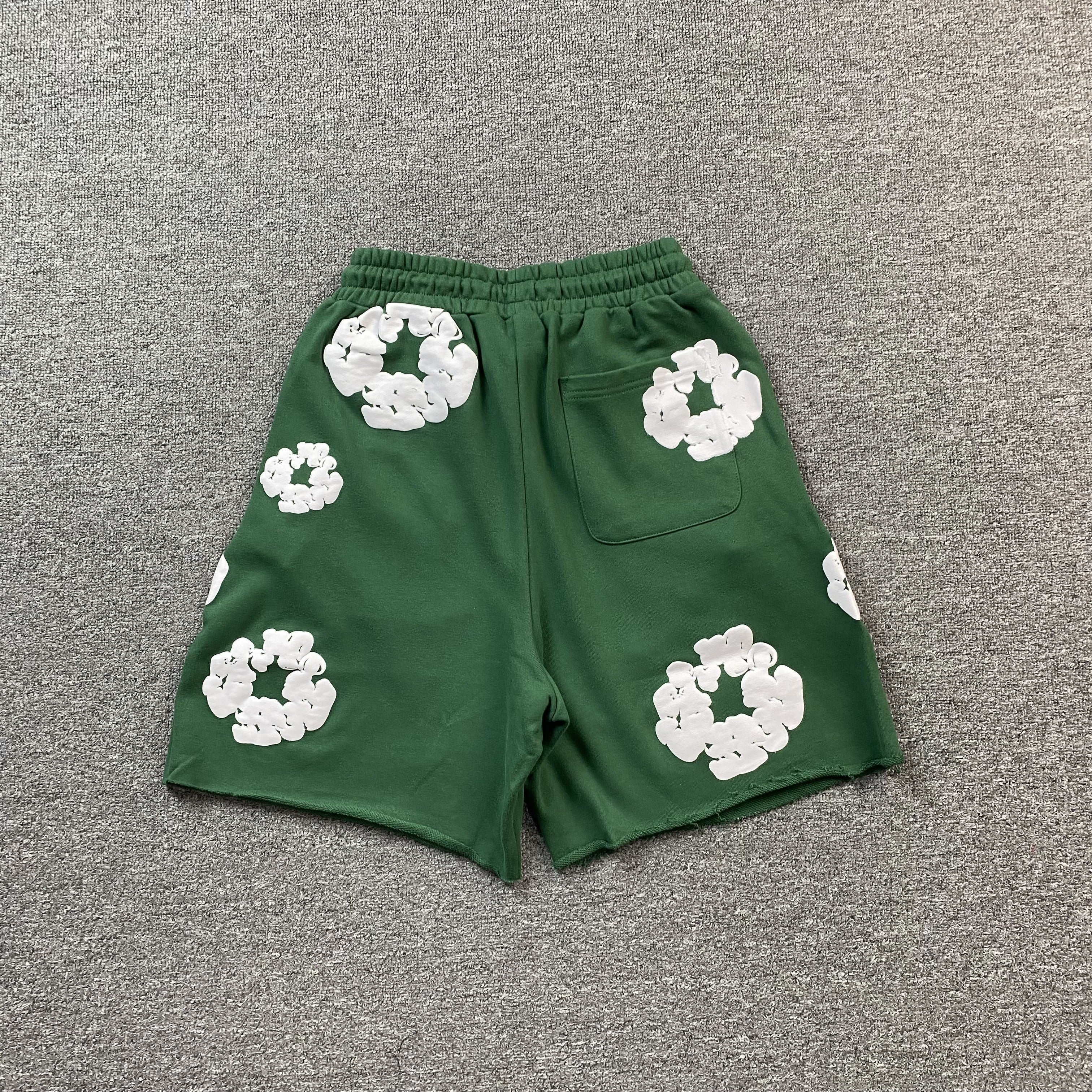 DENIM TEARS COTTON WREATH SHORTS GREEN