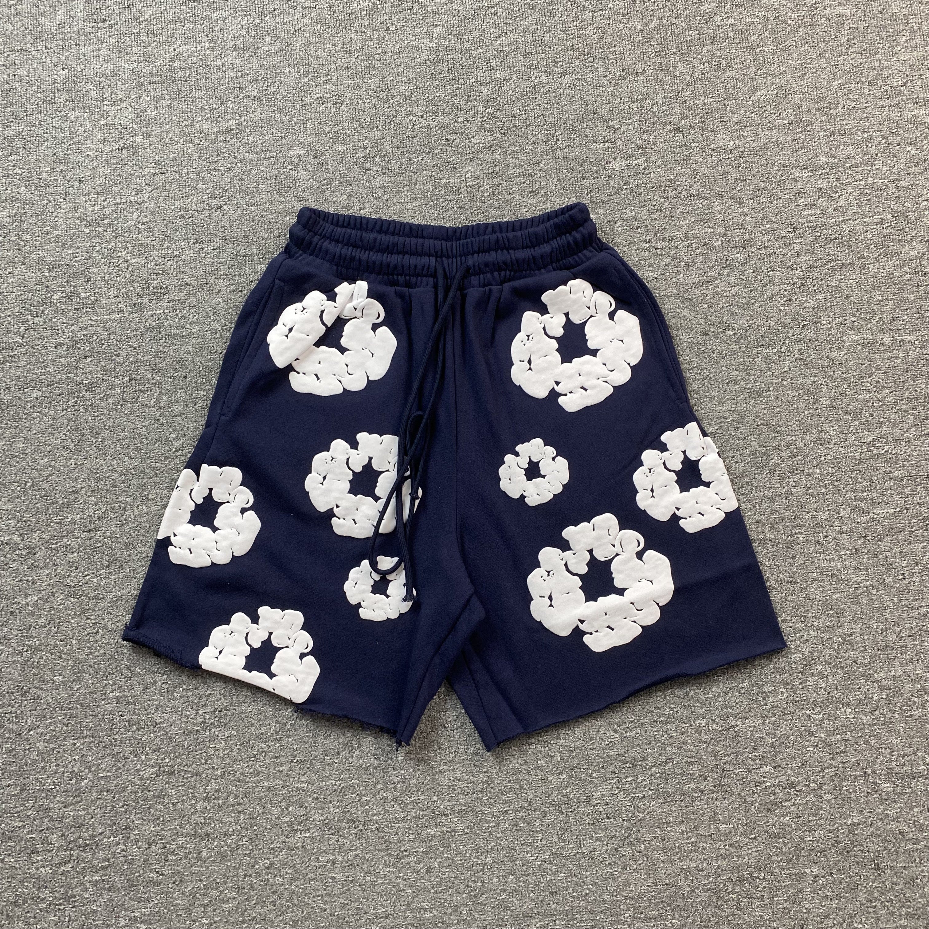 DENIM TEARS COTTON WREATH SHORTS NAVY