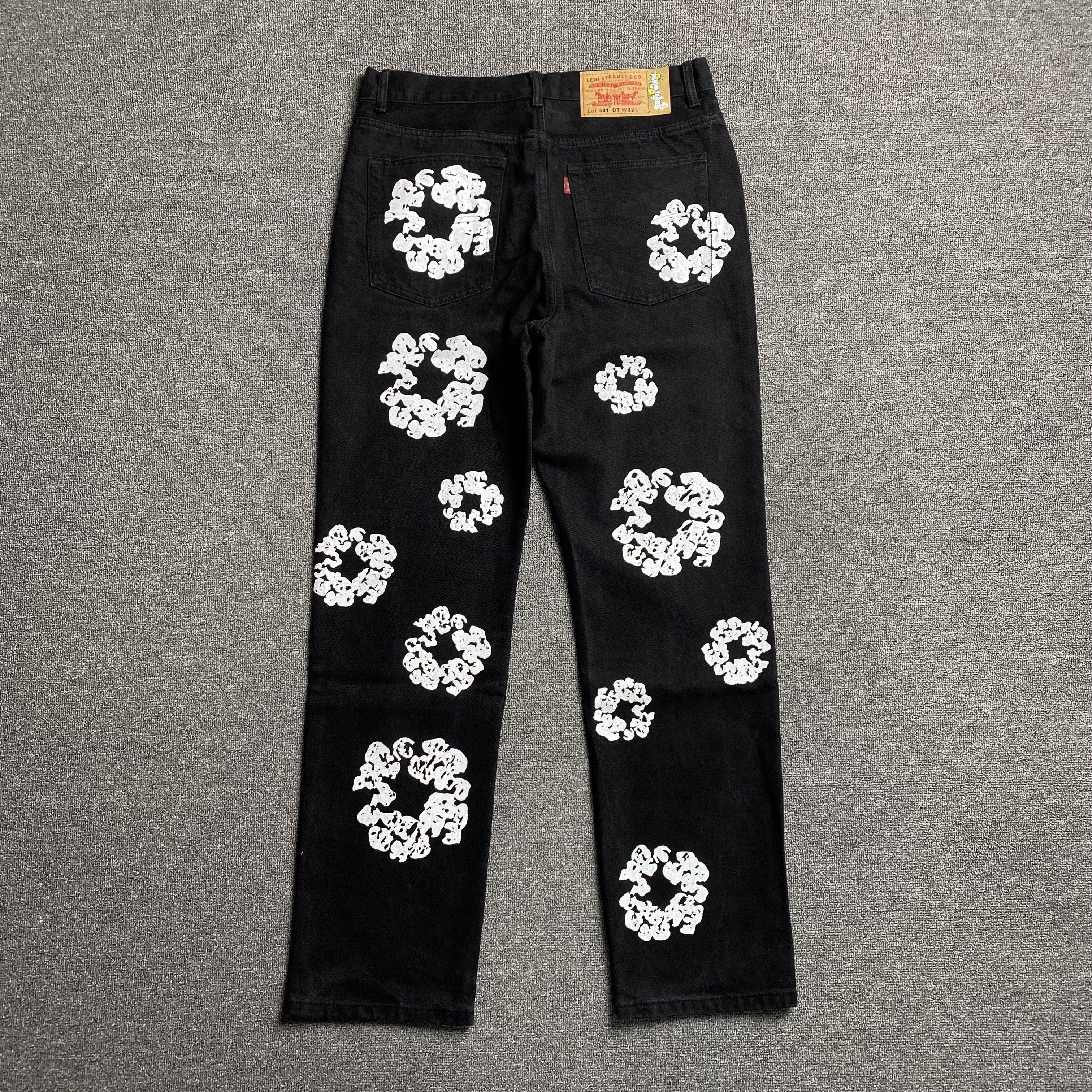 DENIM TEARS x LEVI'S COTTON WREATH JEANS BLACK