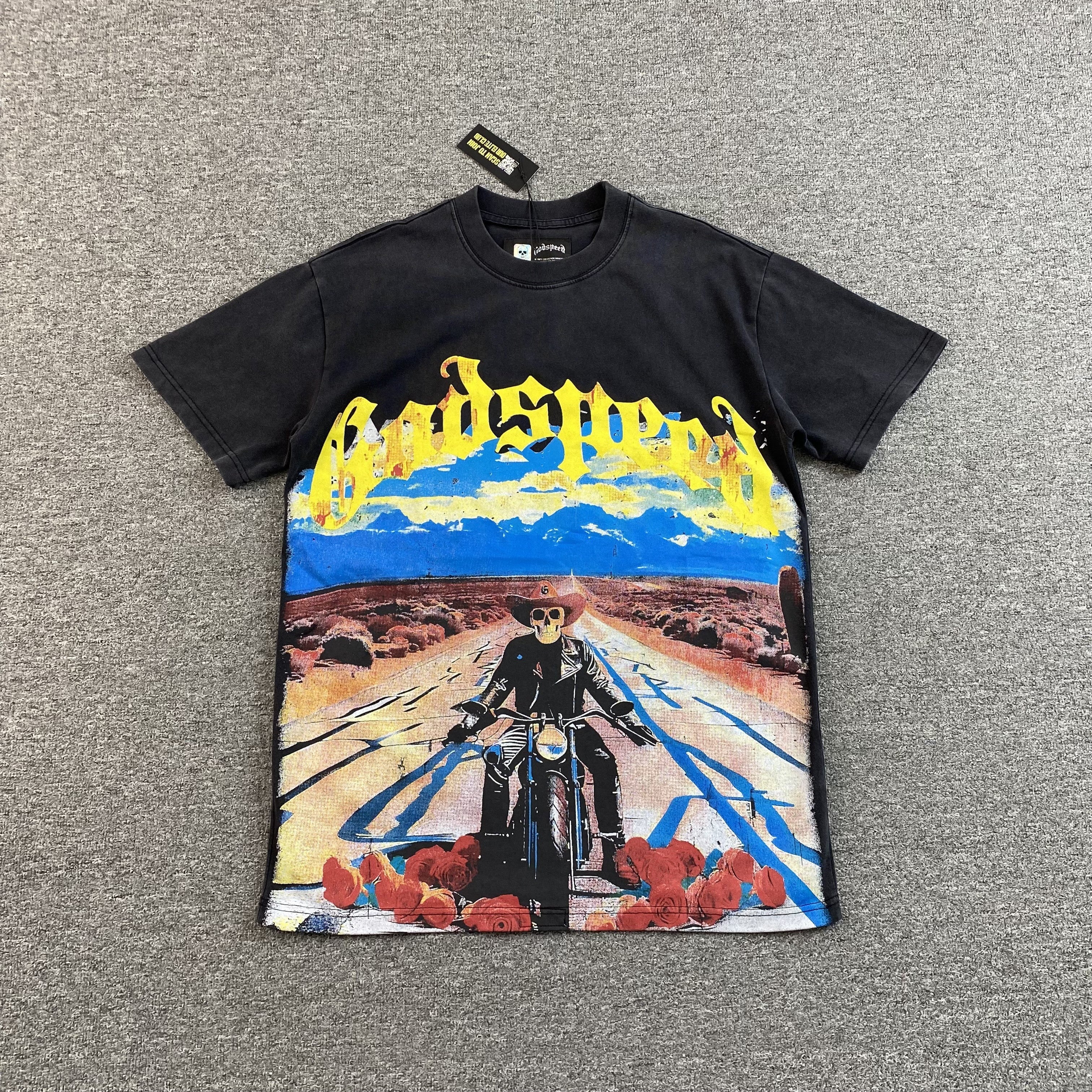 GODSPEED LONG LONELY ROAD T-SHIRT BLACK