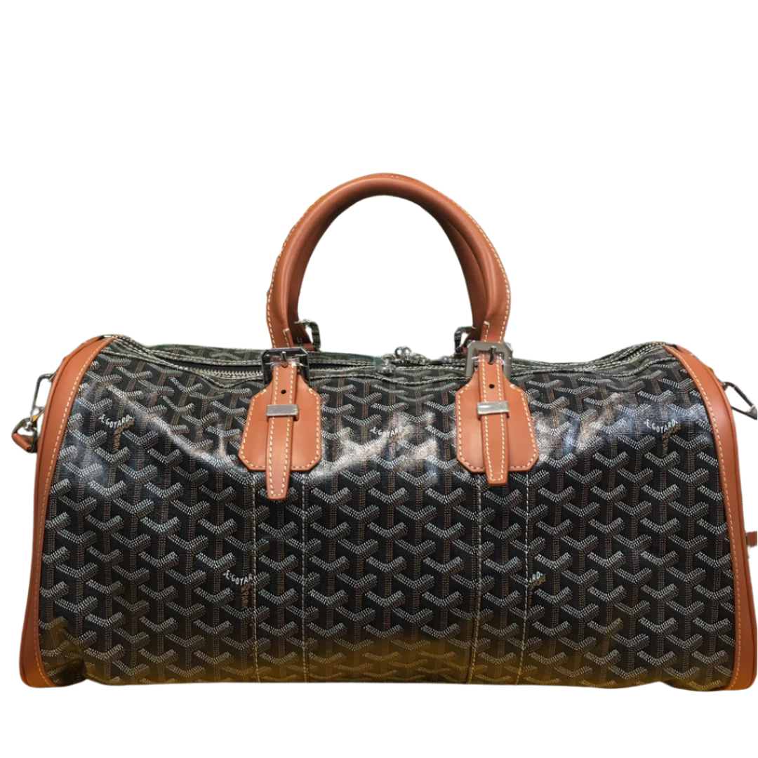 GOYARD BOSTON 50 TRAVEL BAG BLACK & TAN