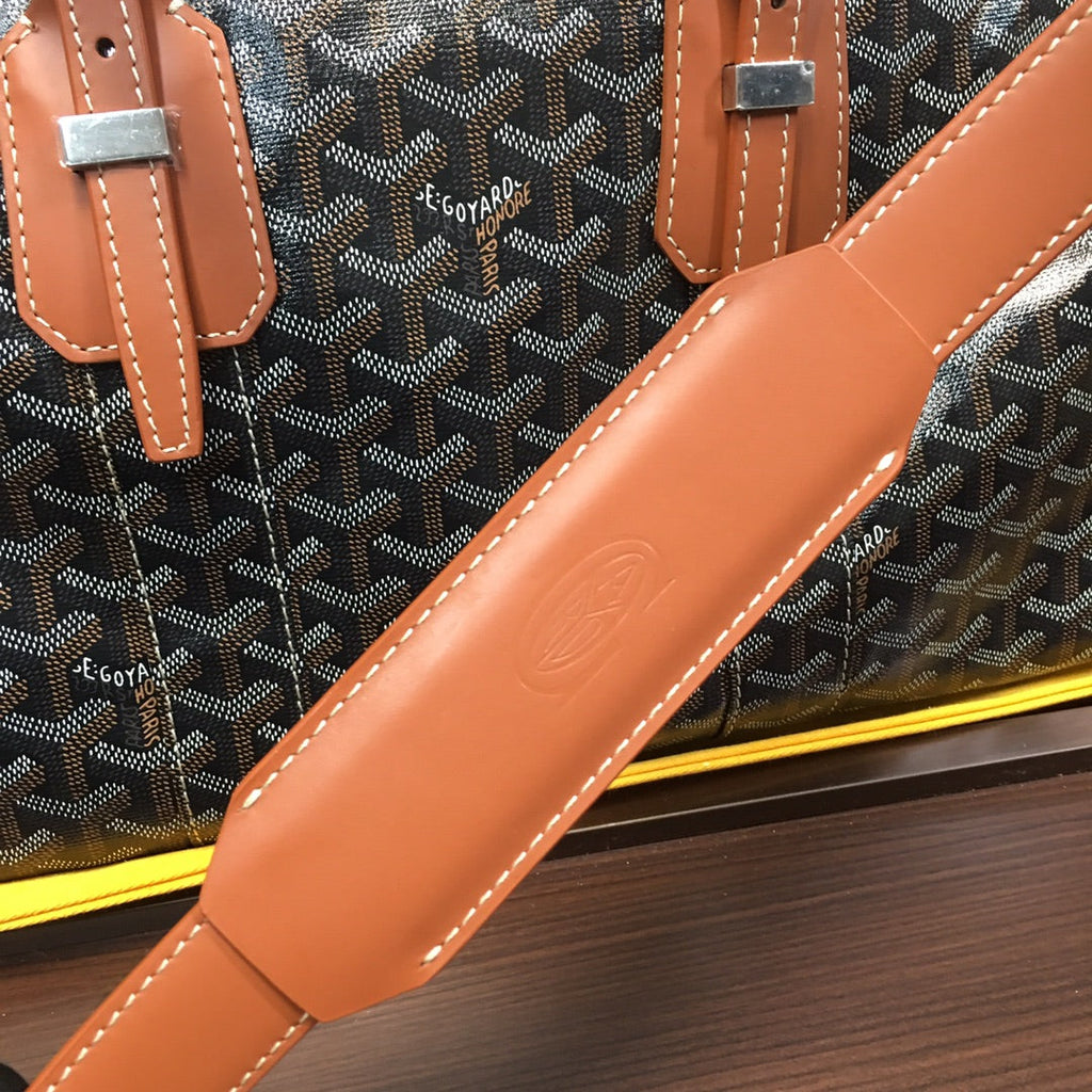 GOYARD BOSTON 50 TRAVEL BAG BLACK & TAN