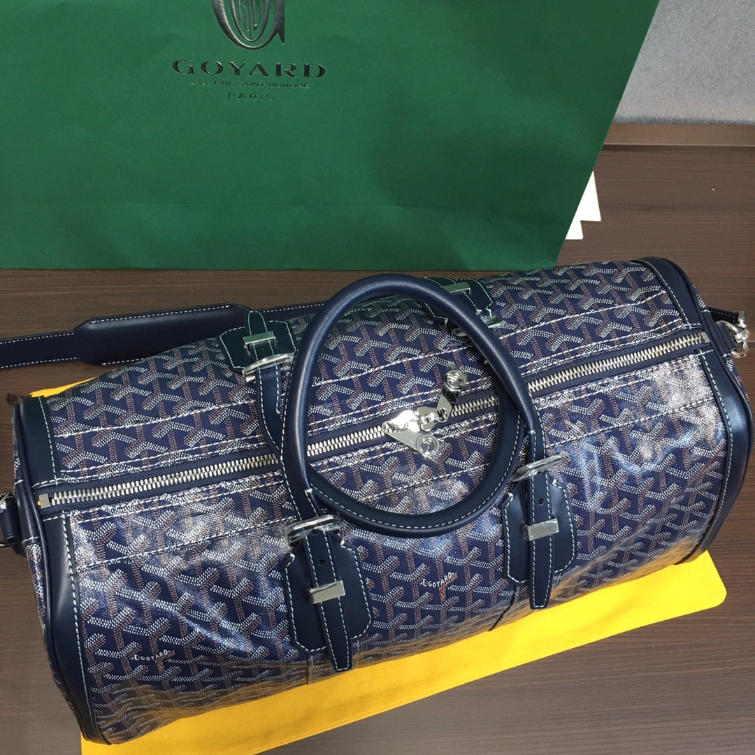 GOYARD BOSTON 50 TRAVEL BAG NAVY