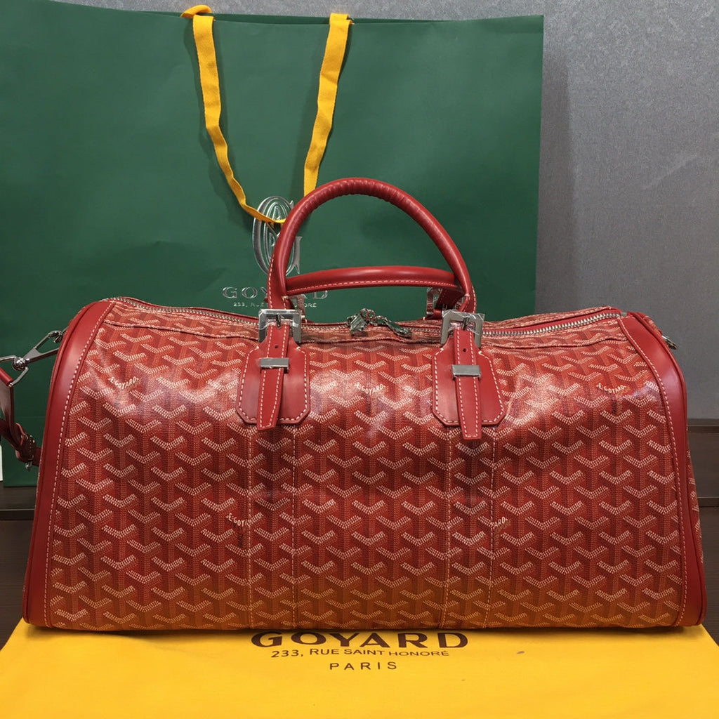 GOYARD BOSTON 50 TRAVEL BAG RED