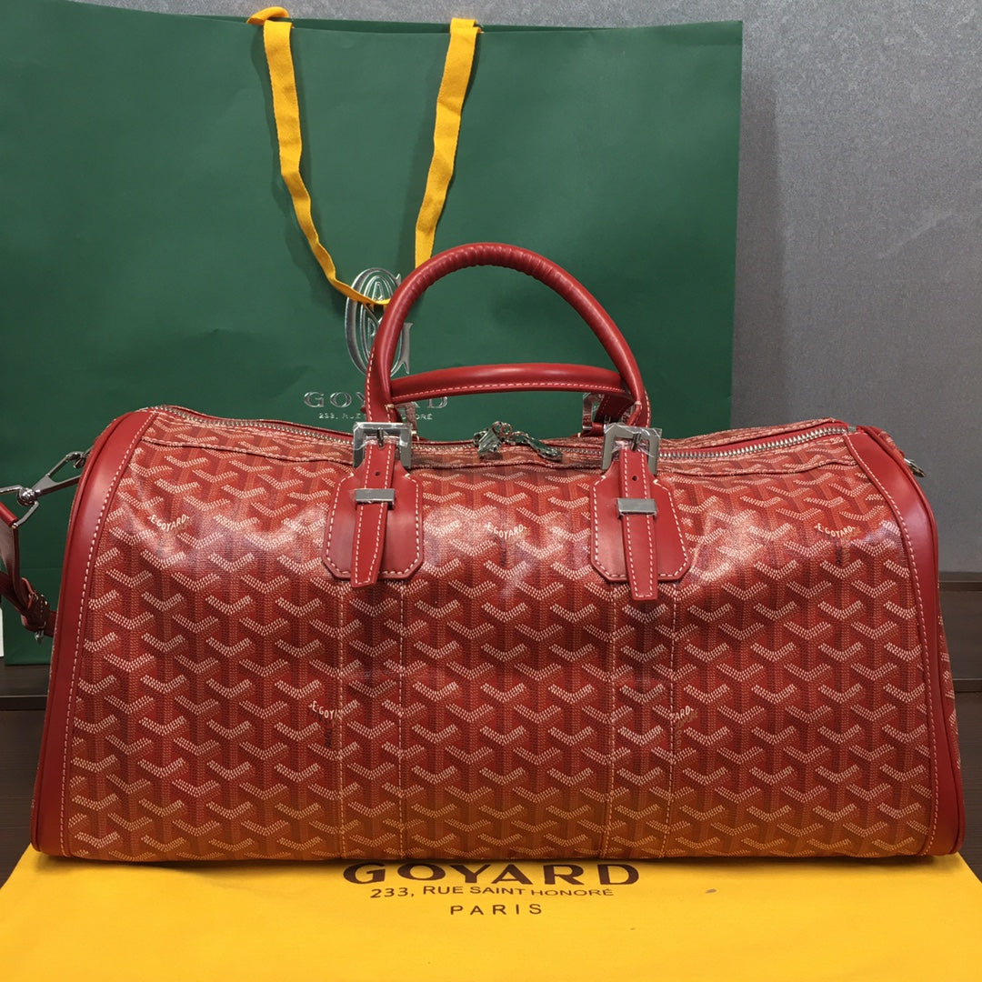 GOYARD BOSTON 50 TRAVEL BAG RED