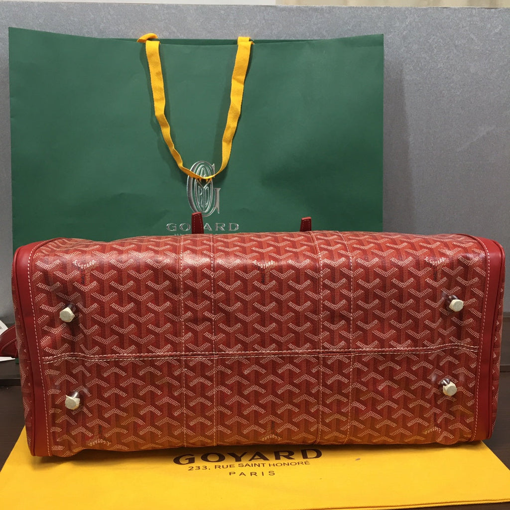 GOYARD BOSTON 50 TRAVEL BAG RED