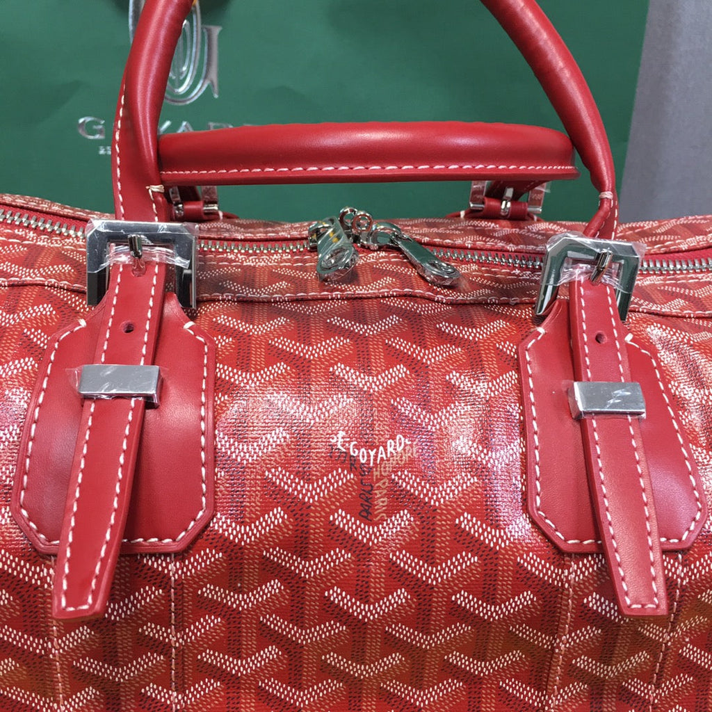 GOYARD BOSTON 50 TRAVEL BAG RED