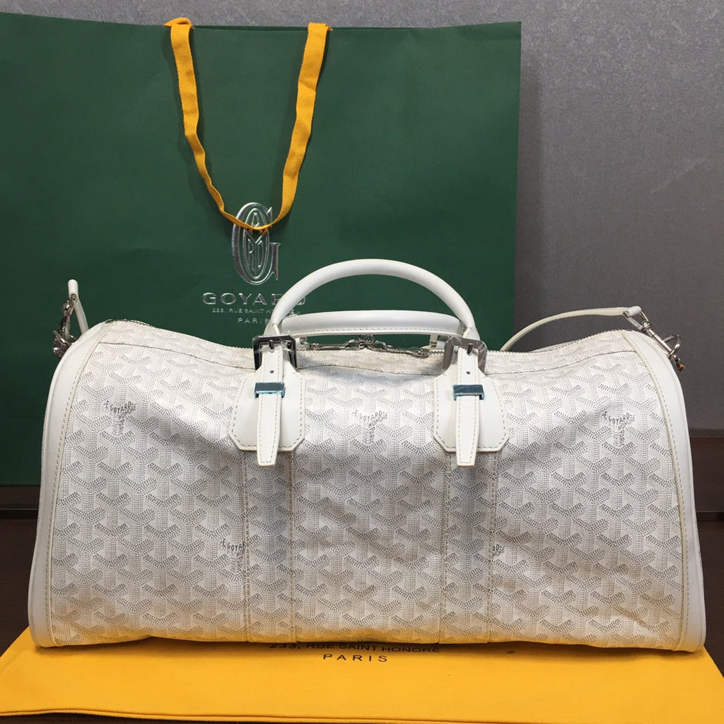 GOYARD BOSTON 50 TRAVEL BAG WHITE