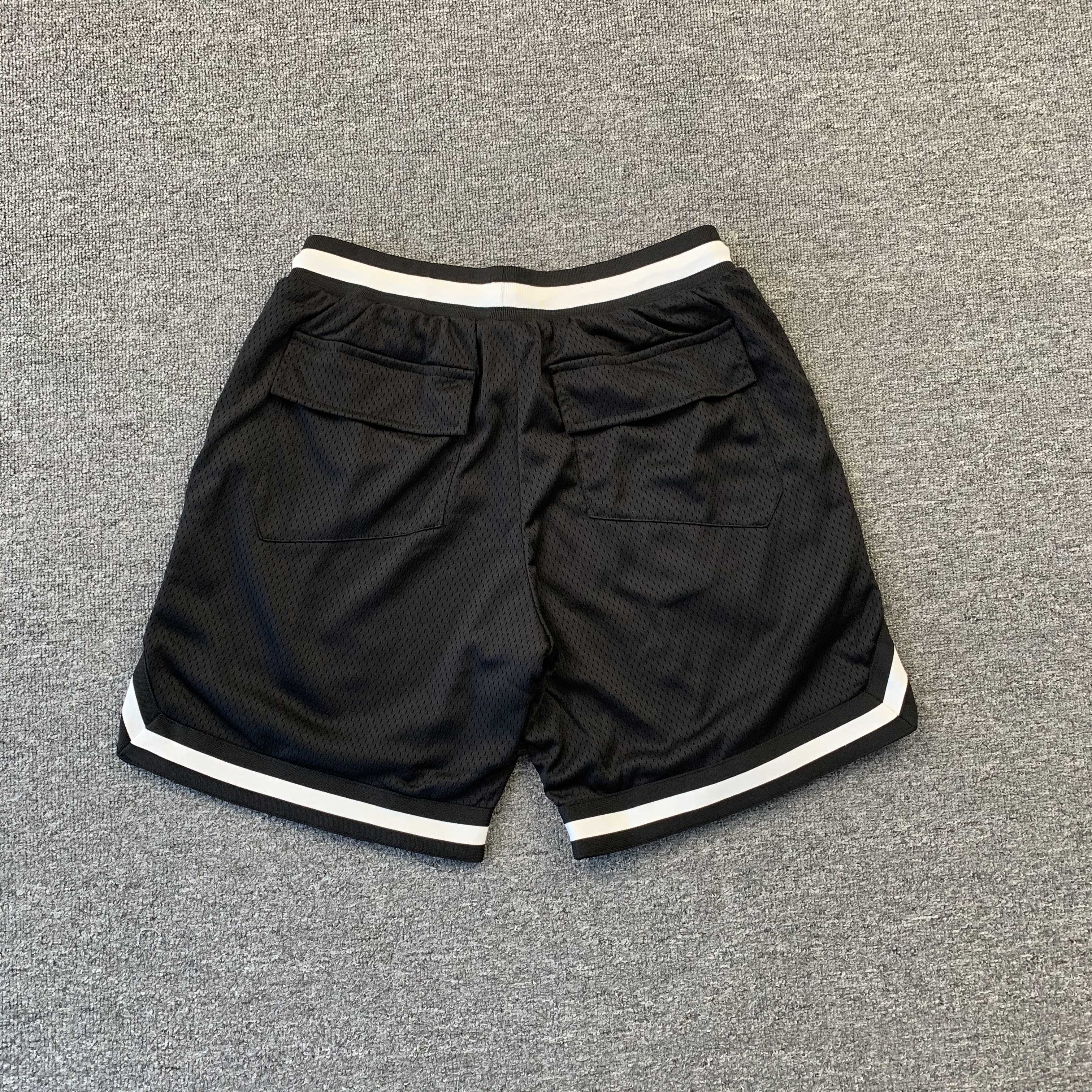 RHUDE COURT LOGO SHORTS BLACK/WHITE
