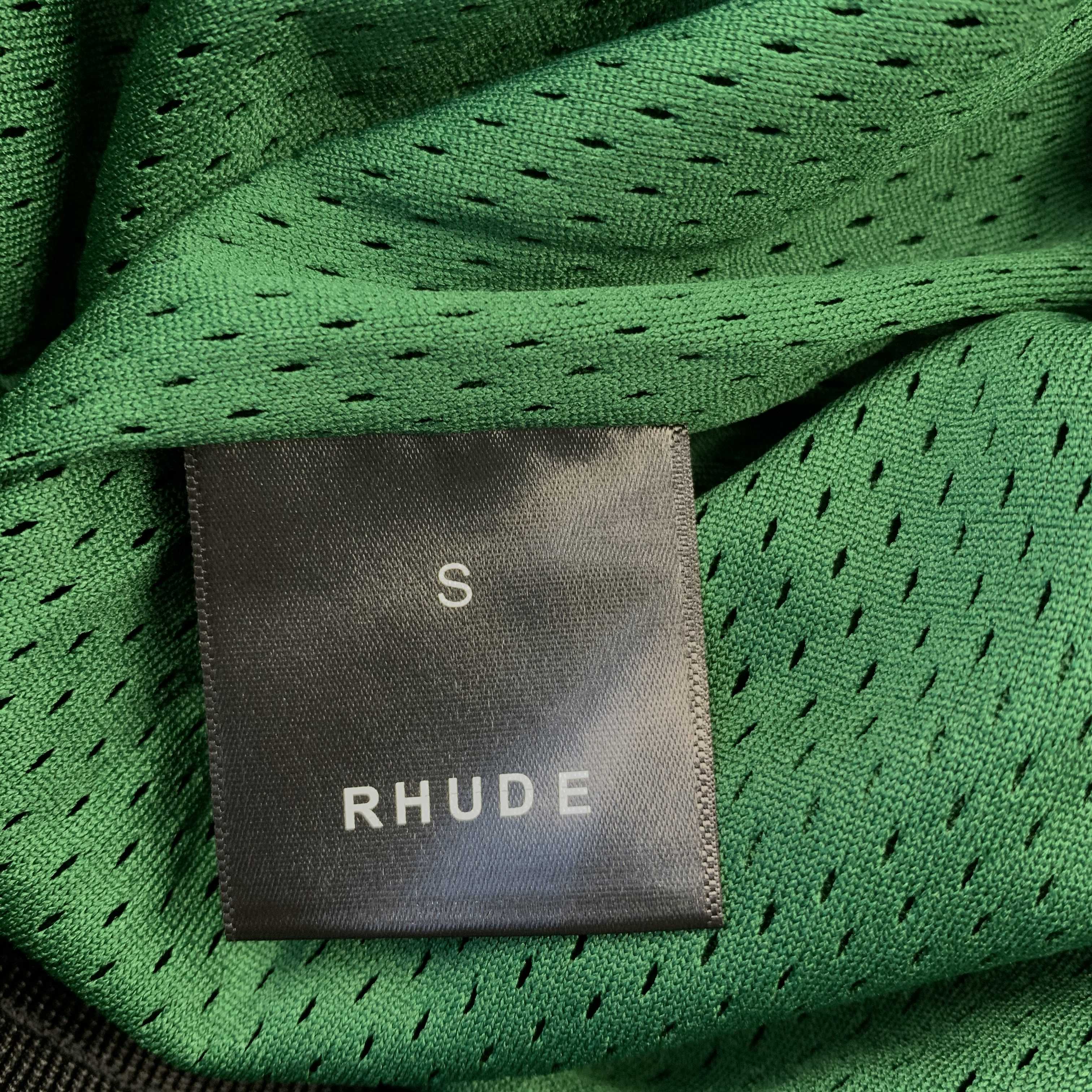 RHUDE COURT LOGO SHORTS GREEN