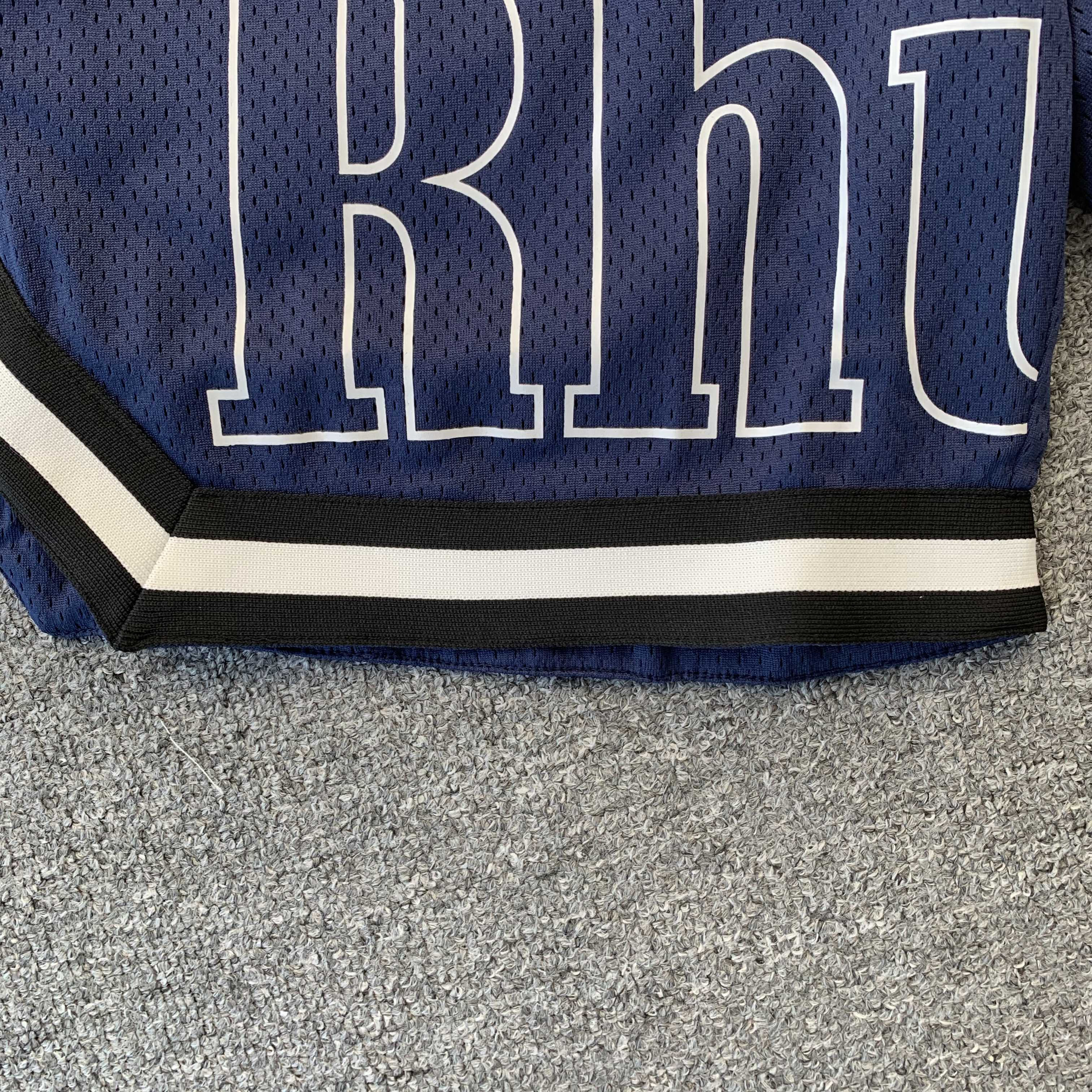 RHUDE COURT LOGO SHORTS NAVY