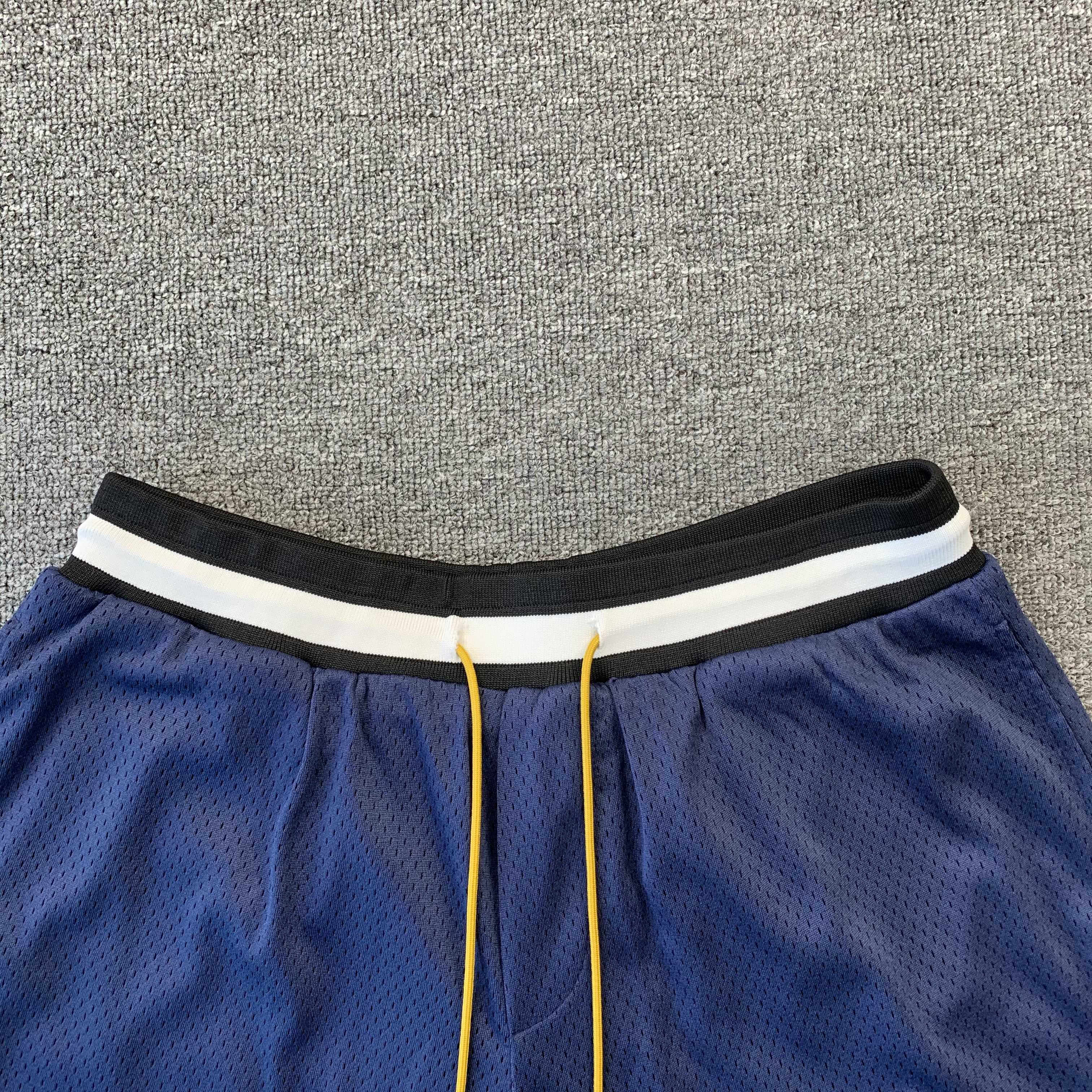 RHUDE COURT LOGO SHORTS NAVY