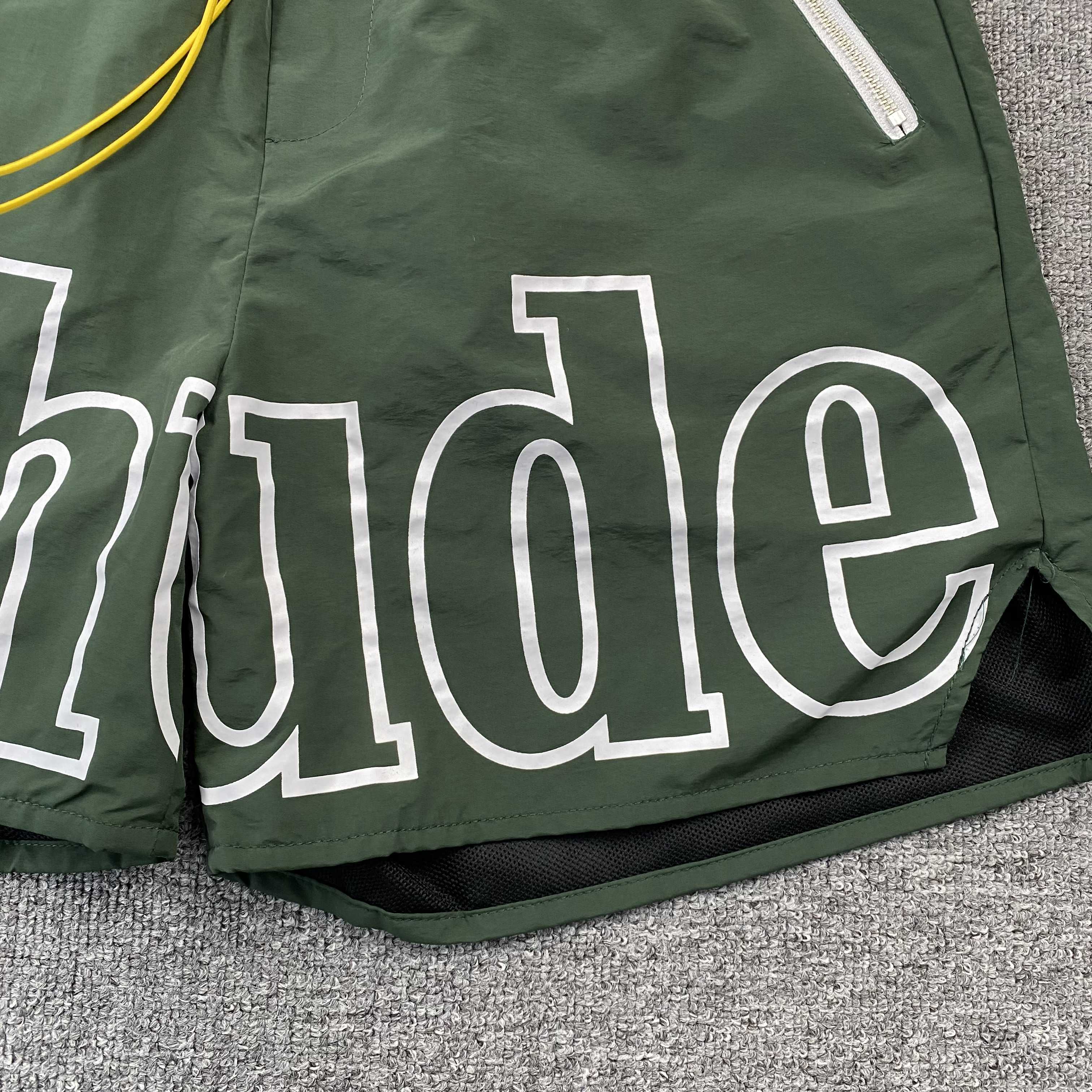 RHUDE RH LOGO SHORTS GREEN