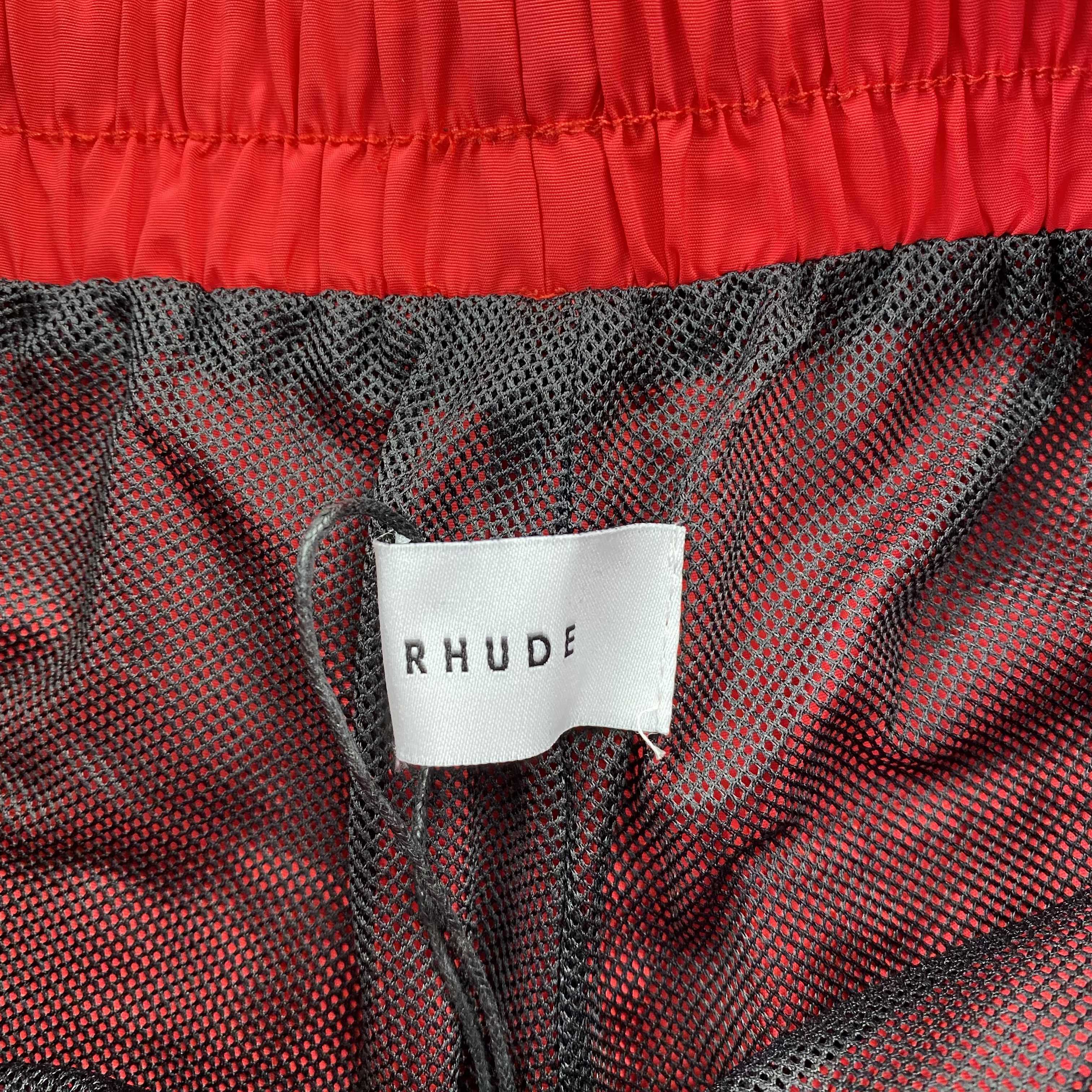 RHUDE RH LOGO SHORTS RED