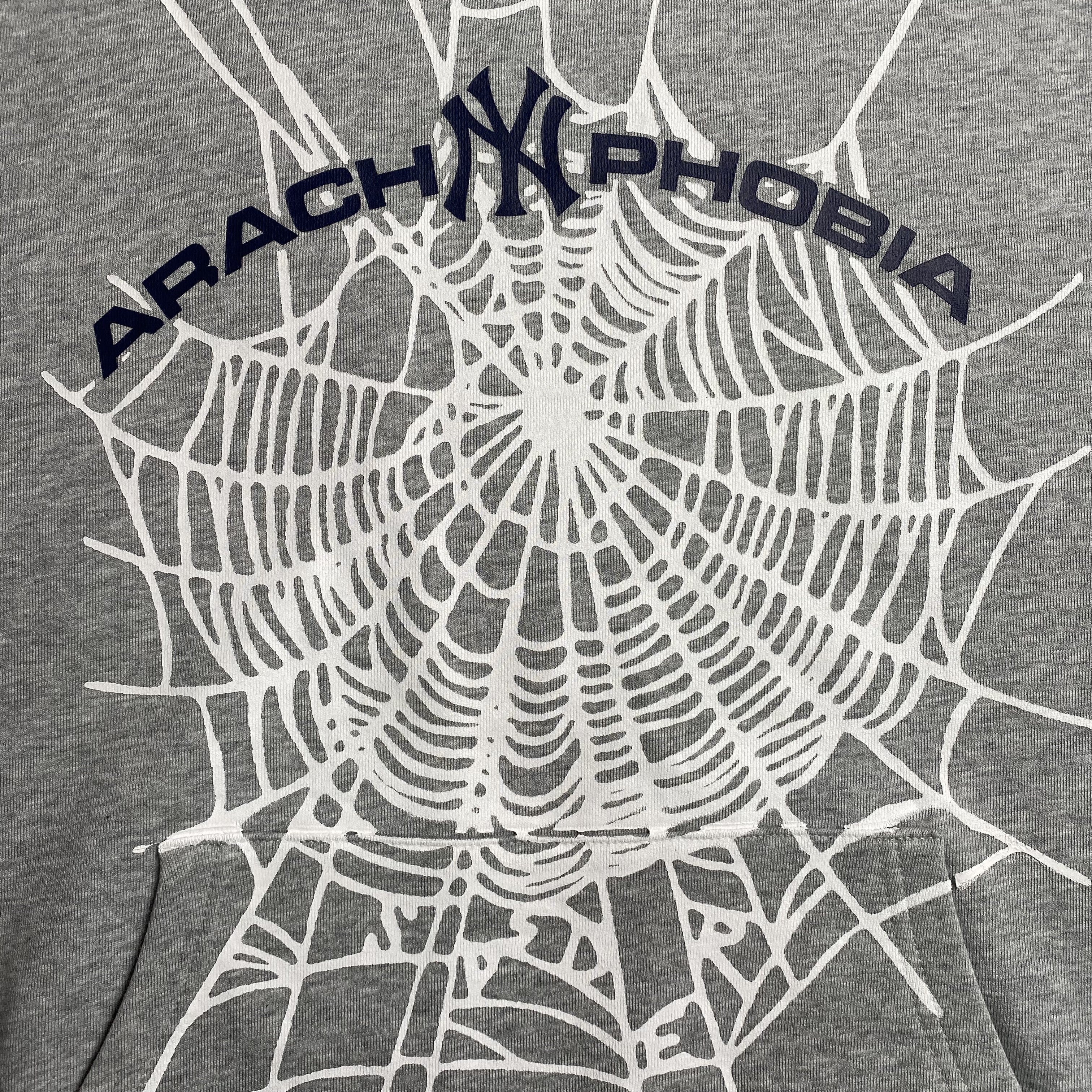 SP5DER ARACH NY PHOBIA HOODIE ASH GREY