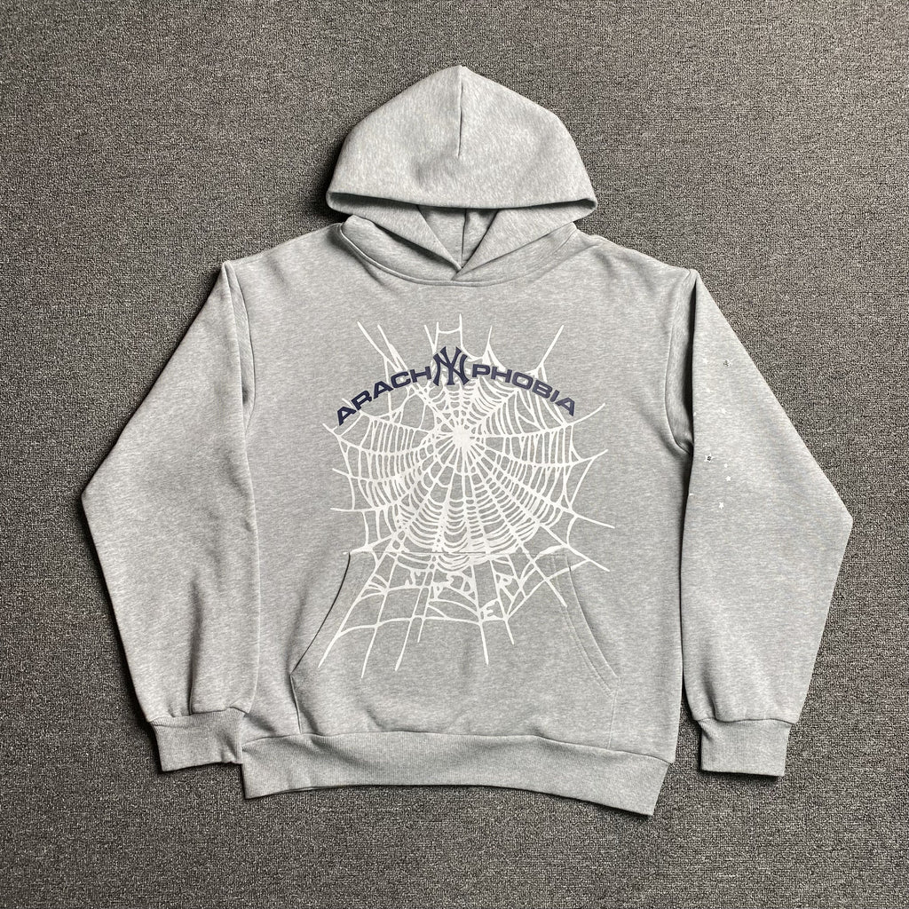 SP5DER ARACH NY PHOBIA HOODIE ASH GREY