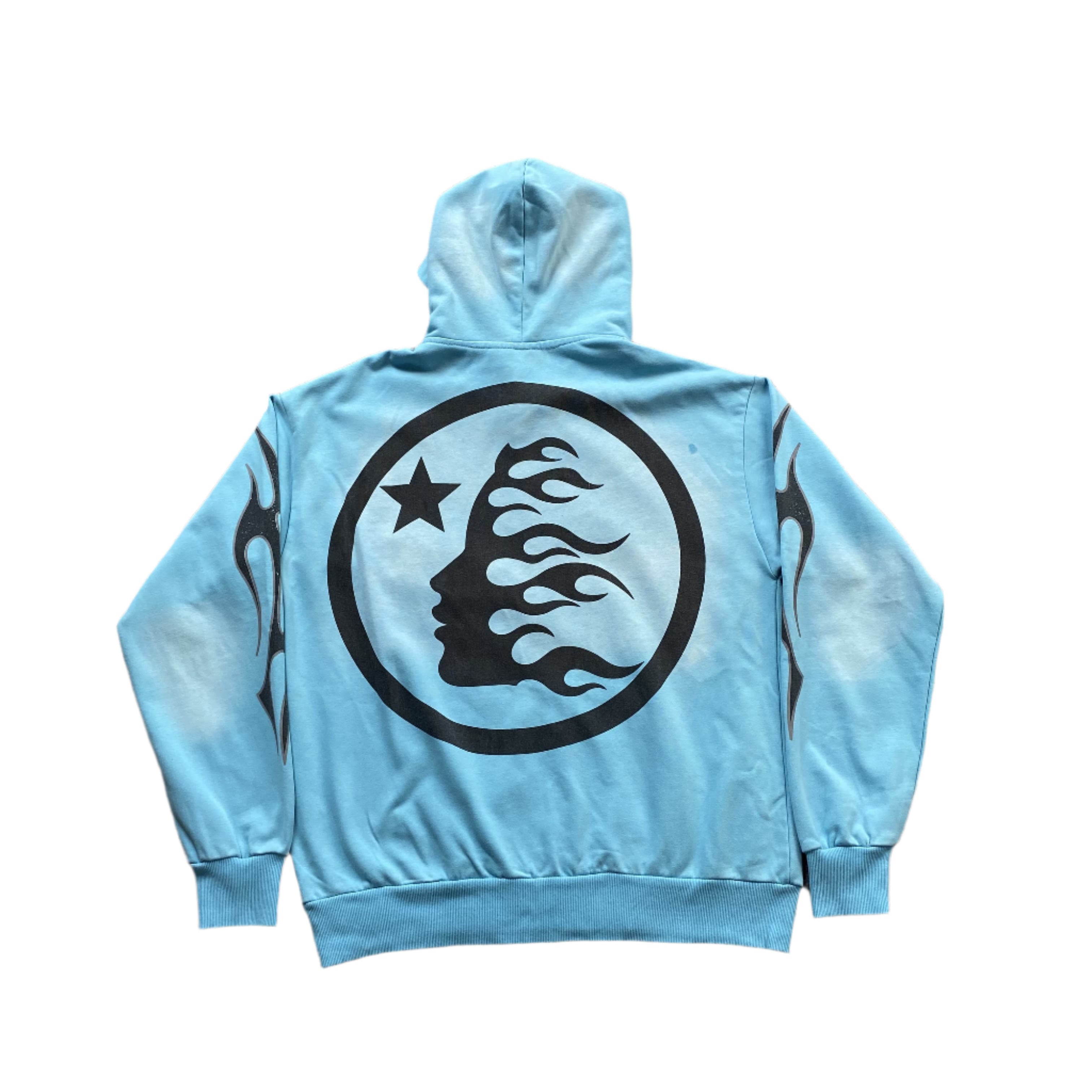 Hellstar "Records" Sky Blue Zip Hoodie